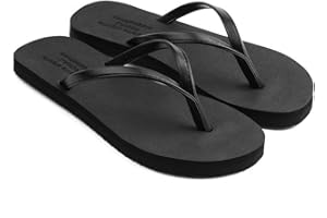 Anseom Couple Flip Flops, Leather Strap Slippers, Unisex Summer Beach Sandals, Non-Slip Shower Slipper for Men Women