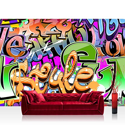 Vlies Fototapete 400x280 cm - Top ! PREMIUM PLUS Foto Tapete ! Wandbilder XXL Wandbild Bild Fototapeten Tapeten Wandtapete Wanddeko Wand Kinderzimmer Graffiti Streetart - no. 221