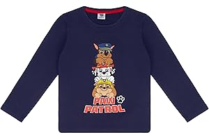 PAW PATROL Bluza chłopięca z długim rękawem, koszulka, top, bluza z długim rękawem, bawełna, Chase, Marshall, Rubble, psy