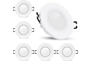 SSC-LUXon 6 pezzi BEDA Faretto da incasso telaio IP65 per GU10 o modulo – Faretto da incasso bianco (non incluso lampadina)