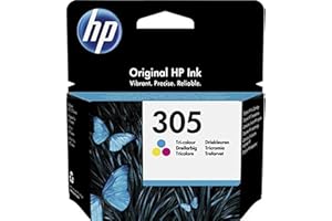 HP 305 3YM60AE - Cartouche d'encre Original Tricolor, Compatible avec Les imprimantes Jet d'encre HP DeskJet 2700, 2730, 4100, 4134, Envy série 6020, 6030, 6420, 6430, Bleu