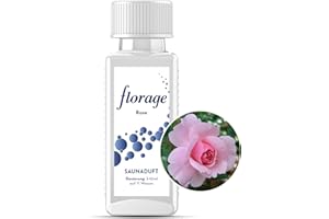 ‎FLORAGE Florage 100ml Saunaaufguss ROSE - 50 Jahre Erfahrung als deutsche Duftmanufaktur, hochergiebiges Aufgussmittel für die Sauna, viele Aufguss Düfte, vegan und ohne Tierversuche, auch als Set