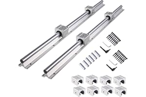 CNCYEAH Lot de 4 rails linéaires épissés SBR20 4000 mm, guide linéaire de 1500 mm + 2 pièces de 1000 mm avec 12 blocs de roulement SBR20UU et accessoires pour imprimantes 3D DIY et machines CNC