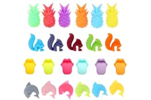 Haosell Weinglasmarkierer 23 Stück Markierung Gläser Markierung für Gläser Glasmarker Wiederverwendbare Glasmarkierer aus Silikon für Party Weinglas Teebeutel Halter Markierungen Süßer Tier Formen