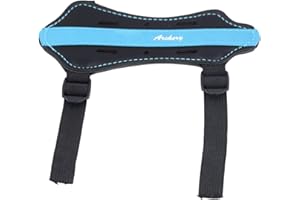 Drfeify Protège-Bras de Tir à l'arc pour Enfants, Protecteur D'avant-Bras Réglable en Cuir PU épais et Respirant pour Arc Classique (Blue)