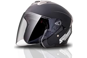 SPEEDWAY 1970 Speedway Casco Moto - Lena - Casco Jet, Ideal Tanto para Hombres como Mujeres, Nuestro Casco Abierto es Ideal para la Ciudad