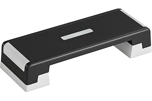 SPORTNOW quiltad bräda, justerbar höjd, fitness, aerobics stegmaskin med 3 nivåer (15/20/25 cm), halkfri matta, halkfri step-bench för hemmet, gym, kontor, svart +