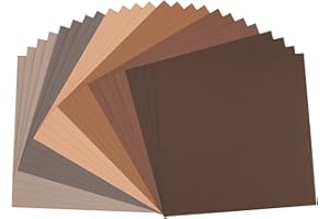 VAESSEN CREATIVE Florence Cardstock teksturowane, kolorowe artykuły do produkcji kart, 30,5 x 30,5 cm, brązowy, 24 arkusze, kolorowy papier do scrapbookingu, tworzenia kart i innych rzemiosł papierowych, 216 g/m²