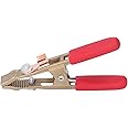 Xinwe Earth Wire Clamp, Grounding Work Clamp 260A Brass 40mm Opening Good Conductivity for Gas Shielded Welding (Red Cover)