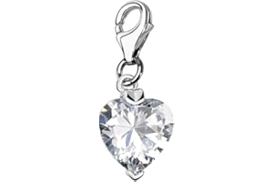 Quiges Ciondolo Placcato in Argento per Le Donne Tema del Cuore per Bracciali e Accessori