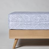 10XDIEZ Grey Cashmere Print Mattress Cover - 90x190/200cm | In 50% cotton and 50% polyester, cashmere grey, size 90x190/200cm