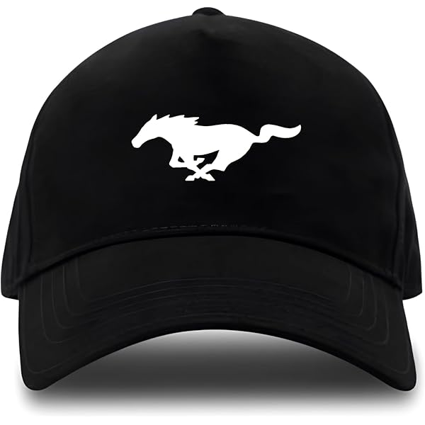 Casquette Mustang Noire - Logo Brodé 100% Coton 340 G/m² Taille