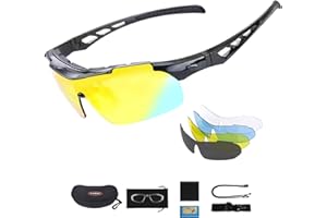 MATT SAGA Bike Cycling Glasses Polarized Sports Sunglasses for Men and Women with Strap Interchangeable Lens,Baseball Tennis Sunglasses Outdoor Protective Eyewear UV Protection Windproof