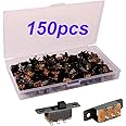 Gebildet 150pcs Slide Switch 3 Pin 2 Position 0.5A 50V DC, Mini Panel Slide Switch SPDT ON/ON, Micro Miniature Latching Toggle Switch SS-12F15