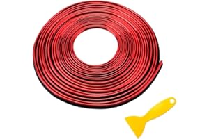ETOPARS Modanatura Decorativa per Auto 10M Rosso Auto Interni Modanature Striscia Decorazione Flessibile Trim Strip Linea Autoadesiva
