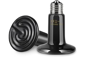 Akynite Ampoules Chauffantes Infrarouge E27 100W pour Reptiles et Terrariums, AC 220-240V, Lampe en Céramique pour Pogona, Lampe Chauffante pour Reptiles Lézards Tortues Animaux, lot de 2