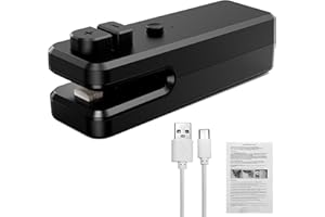 ANKRISTA Mini Bag Sealer,Rechargeable Handheld 3 in 1 Plastic Bag Sealer with Cutter Heat Portable Vacuum Sealers Kitchen Gadget for Chip Bags, Plastic Bags, Snack Freshness Food Storage（USB Cable) (Black)