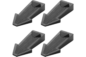 Yatrosynth 4 Pezzi Fermaporta in Gomma, Altezza Regolabile Antiscivolo Antigraffio ferma porta da pavimento per Porte e Pavimenti in Vari Materiali - Nero