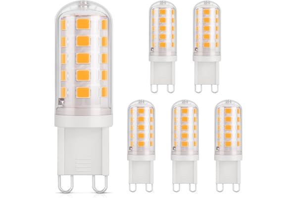 DiCUNO LED-lampa G9 3W, 410LM, motsvarande 40W halogen, varmvit 2700K, 220-240V, CRI 85, ej dimbar, energibesparande, keramisk sockel, standard G9-sockel, 6-pack