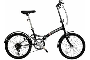 DRB Dallingridge Freedom Folding Commuter Bicycle, 20" Wheel, 6 Speed - Black/White