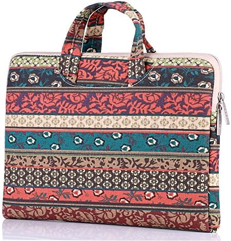 Laptop Shoulder Briefcase Bag,HBBEL Bohemian Mistic Forest Style Canvas Fabric Briefcase Carry Case Handbag for 15-15.6 Inch Laptop/MacBook Pro(Air)/Notebook computer