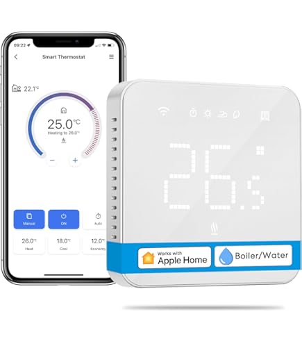 TH70 WiFi stekkerthermostaat – Slim WLAN-thermostaat (230V / 3450W) met app-bediening, spraakbesturing (Alexa & Google), 7-dagenprogramma & vorstbescherming – voor verwarmingen & elektrische apparaten