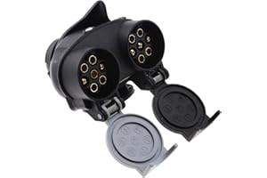 Create idea 13 do 7-pinowej wtyczki przyczepy 12N 12S podwójny adapter konwerter gniazdo euro przyczepa samochodowa ciężarówka hak holowniczy 12 V wodoodporny czarny