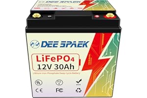 FLLYROWER 12v 30ah Lifepo4 battery with Grade A cells and perfect BMS deep cycle times up to 10000 for trolling motor RV camping solar system Golf Cart home appliances support series and parallel connection