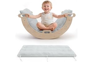 STYPLZ Kletterbogenkissen,Kissen für Kletterbogen,Schaukelkissen für Kleinkinder,Kletterbogen,Bodenliege-Sitzkissen und -Bezug, Bodenkissen,Kleinkind-Nickerchenmatte,Bett-Bodenkissen für Kinder (Silber)