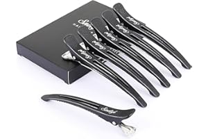 ‎SNDYI Haarklammern Friseurbedarf, Haarclips zum Stylen und Schneiden, Abteilklammern Friseur, Haarspangen Friseur mit Silikonband, Große Haarklammern für Dickes & Dünnes Haare - 6 Packs