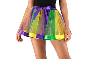 Flovel Vestidos de Mujeres Tutu Capas de Tul Arco Iris Tutu Vestidos de Ballet Esponjosos Vestidos de Fiesta de Navidad Vestidos de Mujeres y Niñas