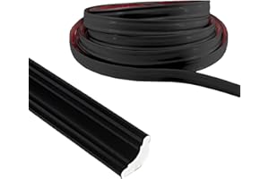 WanderGo Moldura de PVC, zócalo flexible para techos, azulejos de plástico, tira de borde de encimera para pared, techo, gabinete, encimera, bordes y esquinas (12 x 9 mm-2,5 m, negro)