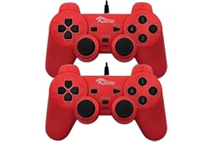 USB Wired Double Controller Gamepad (2082) For Pc And Laptop (red)
