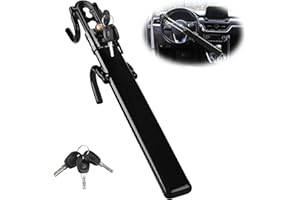 Turnart Steering Wheel Lock Anti-Theft Device Key Lock Retractable Car Lock with 3 Keys for Car Security Universal Fit for Auto/SUV/Van/Truck (Black)