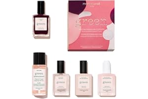 Manucurist Green™ System Natale Gift Set con Plum - Kit professionale manicure vegano base vegetale: 1 sgrassatore, 1 base coat, 1 smalto Bordeaux Vinaccia, 1 top coat, gocce essiccate - Regalo Donna