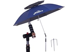 Dekero - Ombrello da Spiaggia, 2,2 m Antivento, Protezione dai Raggi UV, con Ancoraggio a Sabbia, palo inclinabile in Alluminio, Borsa da Trasporto per Spiaggia, Patio, Giardino, Pesca all'aperto