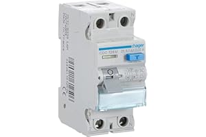 Hager CDC728M Interruptor Diferencial Tipo AC, 2P, 25A, 30mA, Blanco