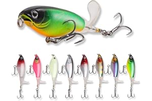 SQUAREZHENBO 1Pc Topwater Fishing Lures Bass Lures with Floating Tractor Rotating Tail Barb Treble Hooks Artificial Hard Bait Swimbait Lures Surface Crankbait for Bass Trout Walleye Pike Musky Fishing Topwater