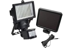 ‎MACLEAN Maclean Energy MCE442 Solarny Halogen Naświetlacz LED Energooszczędny Z Czujnikiem Ruchu 6W, 360lm, Barawa Światła 6000K Zimna Biała, Akumulator Li-ion 2400 mAh 5,5V DC, Stopień Ochrony IP44