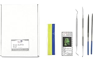 War World Gaming Small Green Stuff Sculpting Kit – 10cm/4” Putty Strip with Tools & Files