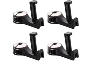 Kettion 4 Stücke Verbesserter 2-in-1 Auto Hakenhalter, Heckhaken für Autositze mit Handyhalterung (Silber 4 Stück)