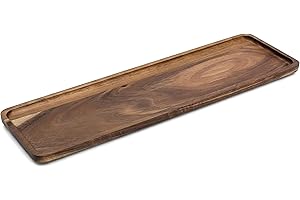 ‎SPETEBO Dekotablett aus Akazienholz Natur - 60 x 15 cm - Kerzenteller aus massivem Holz - Kerzentablett Holztablett Kerzenbrett Tisch Deko für Weihnachten Advent Hochzeit Geschenke Dekoration