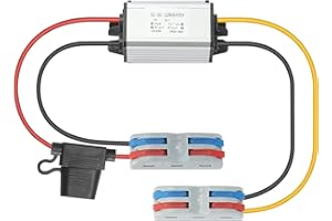 YABOANG Convertitore DC-DC da 8-32V a 5V 5A, Convertitore di tensione da 12/24V a 5V 25W MAX, Buck del convertitore con fusibile impermeabile e barra di serratura, Regolatore di tensione verso il basso