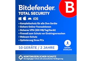 Bitdefender Total Security Multi Device 2024 | 10 Device | 2 Years | PC/Mac | Email Activation Code