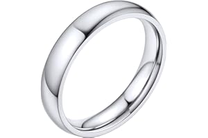 Bestyle Anillos Hombre 4mm Anillos Acero Inoxidable Mujer Anillos para Parejas Anillos de Compromiso Tamaño 14.5-27.5