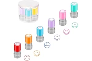 Hmseng Set 6 Timbri per Insegnanti, Timbri Smile per Maestra,Timbri Scuola Primaria per Insegnanti,Timbri Personalizzati per Scuola, Marcatura dei Compiti Scolastici-D3