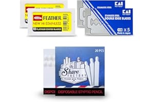 The Goodfellas' smile ostrza do golenia, 20 żółtych piór, 10 kai + 1 x zestaw zapałek hemostatycznych Shave Factory