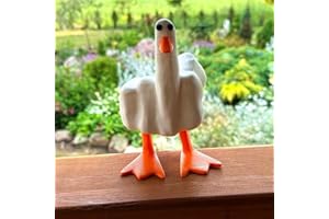 FASBET Dito medio, anatra ornamentale in resina, divertente statua d'anatra, decorazione da giardino, decorazione estetica, con dito medio, anatra