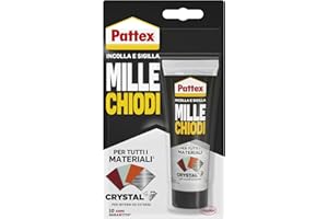 Pattex Millechiodi Crystal adesivo sigillante ideale per vetri e specchi, Adesivo di montaggio di prima qualità, Colla potente per molti materiali, 1 x 90g blister