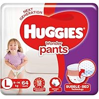 Huggies Wonder Pants Diapers, Large (Pack of 64)